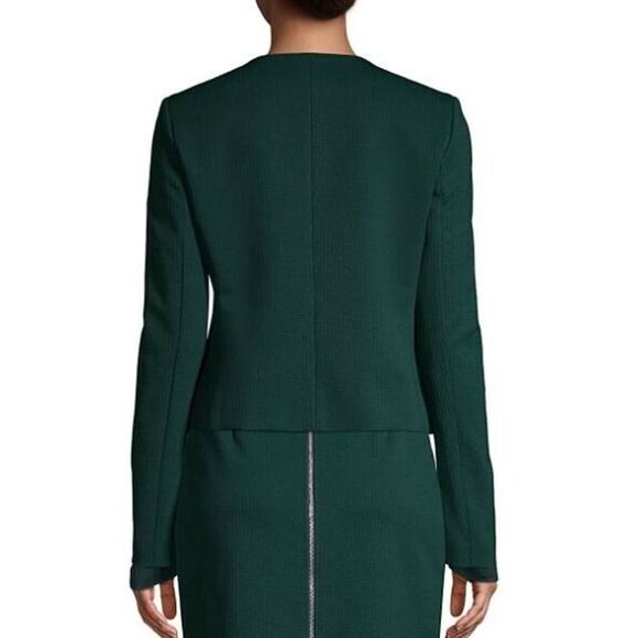 HUGO BOSS NEW $495 Jaxine Structured Jersey Houndstooth Jacket in Pine Size 4 - Picture 5 of 6